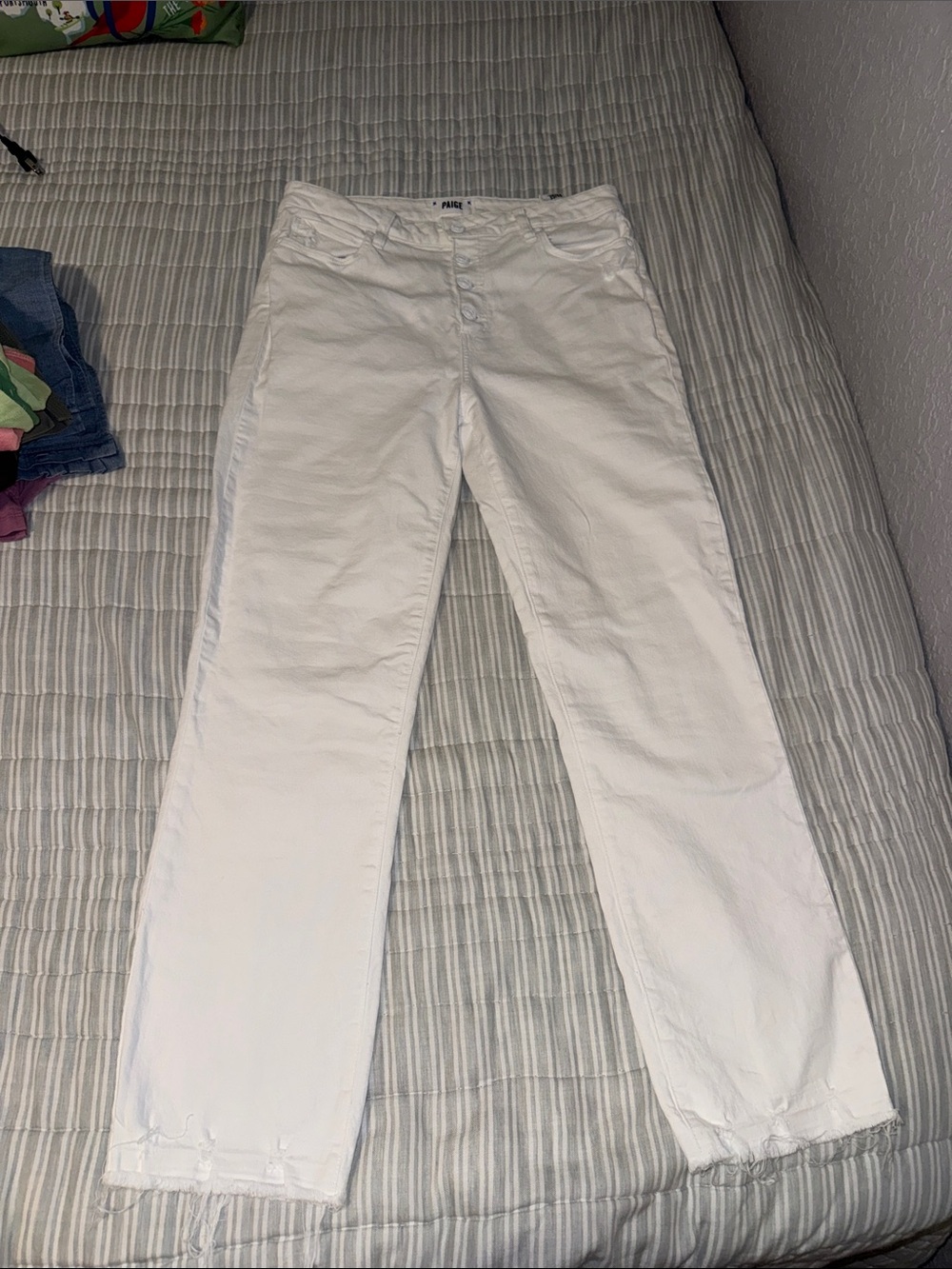 PAIGE women’s White Straight-Leg Jeans